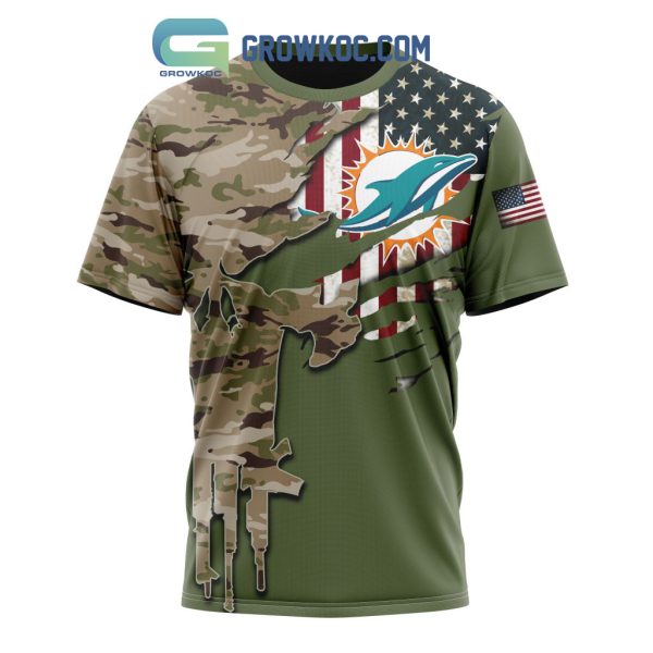 Miami Dolphins Personalized Veterans Camo Hoodie Shirt