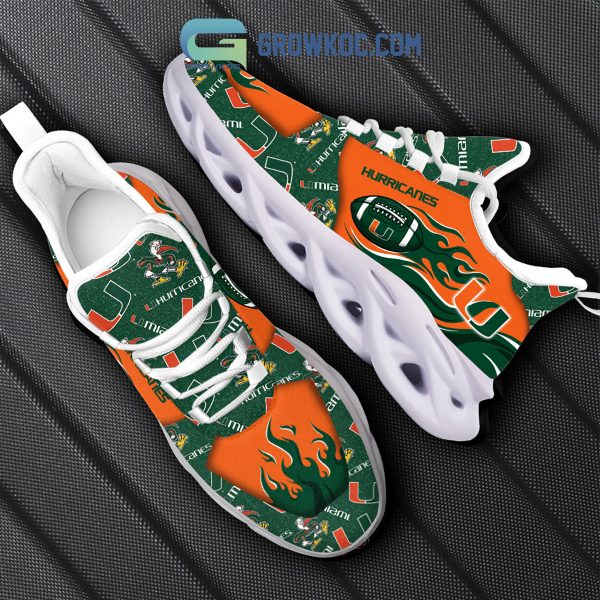 Miami Hurricanes Fan Personalized Max Soul Sneaker