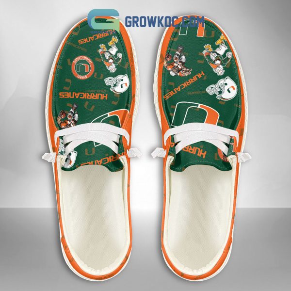 Miami Hurricanes Supporters Gift Merry Christmas Custom Name Hey Dude Shoes