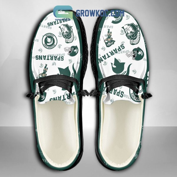 Michigan State Spartans Supporters Gift Merry Christmas Custom Name Hey Dude Shoes