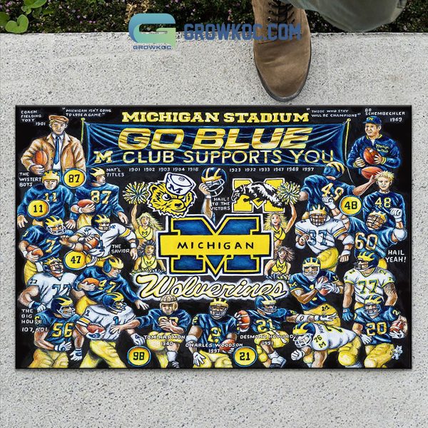 Michigan Wolverines Football History Legend Doormat