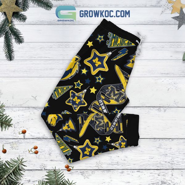 Michigan Wolverines Michigan Kind Of Girl Christmas Fleece Pajamas Set Long Sleeve