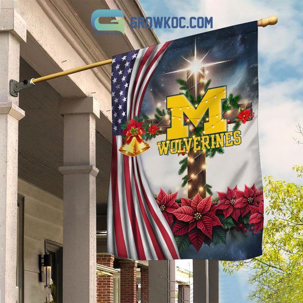 Michigan Wolverines NCAA Jesus Christmas House Garden Flags