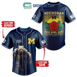 Michigan Wolverines Rose Bowl Game Personalized Baseball Jersey