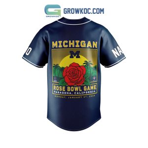 Michigan Wolverines Rose Bowl Game Personalized Baseball Jersey