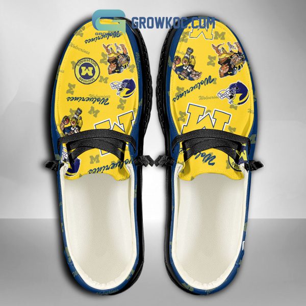 Michigan Wolverines Supporters Gift Merry Christmas Custom Name Hey Dude Shoes