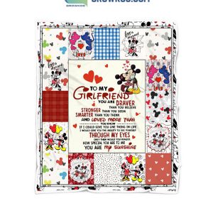 Mickey Minnie Love Walt Disney Valentine Fleece Blanket Quilt