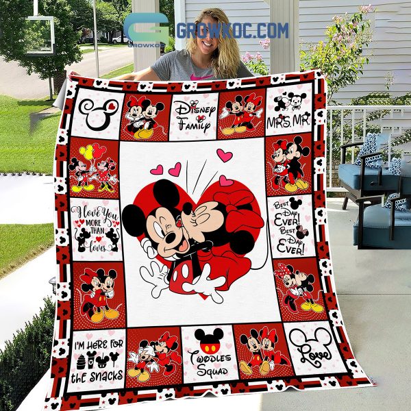 Mickey Minnie Walt Disney Valentine Fleece Blanket Quilt