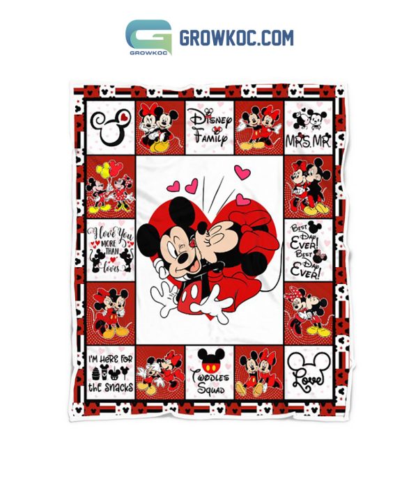Mickey Minnie Walt Disney Valentine Fleece Blanket Quilt
