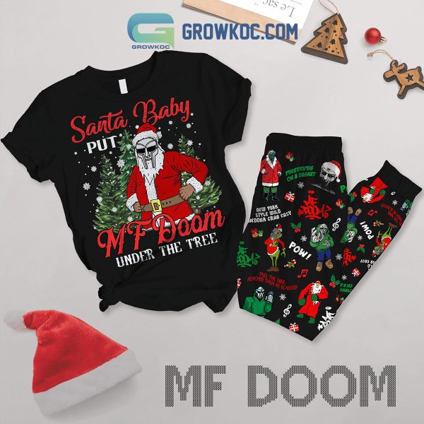 Mighty Doom Under The Christmas Tree Fleece Pajamas Set