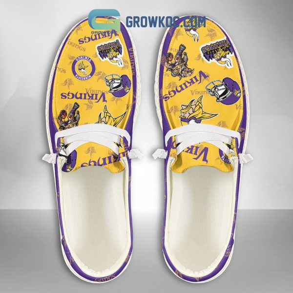 Minnesota Vikings Men Suporter Gift Merry Christmas Custom Name Hey Dude Shoes