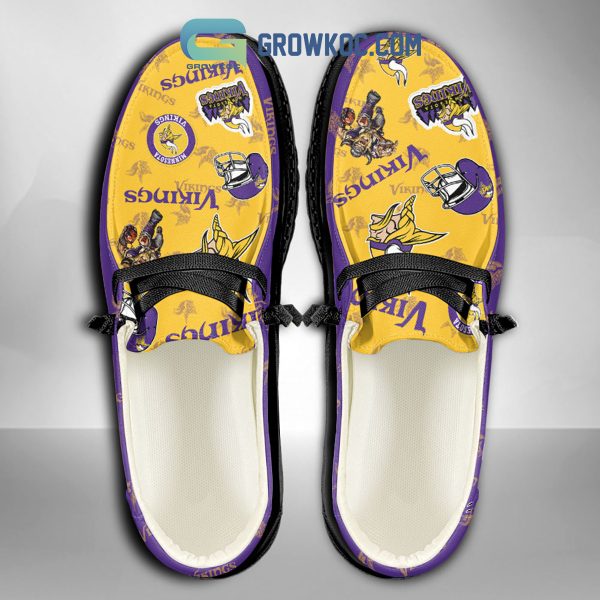 Minnesota Vikings Men Suporter Gift Merry Christmas Custom Name Hey Dude Shoes