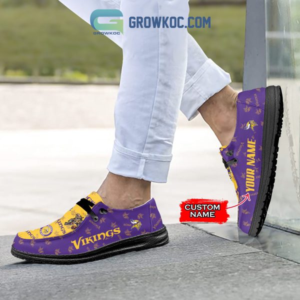 Minnesota Vikings Men Suporter Gift Merry Christmas Custom Name Hey Dude Shoes