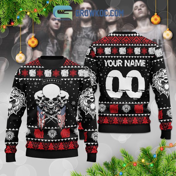 Miss May I Band Shadow Inside Personalized Christmas Ugly Sweater