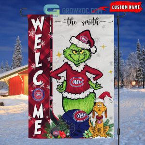 Montreal Canadiens Grinch Christmas Personalized House Garden Flag Canvas