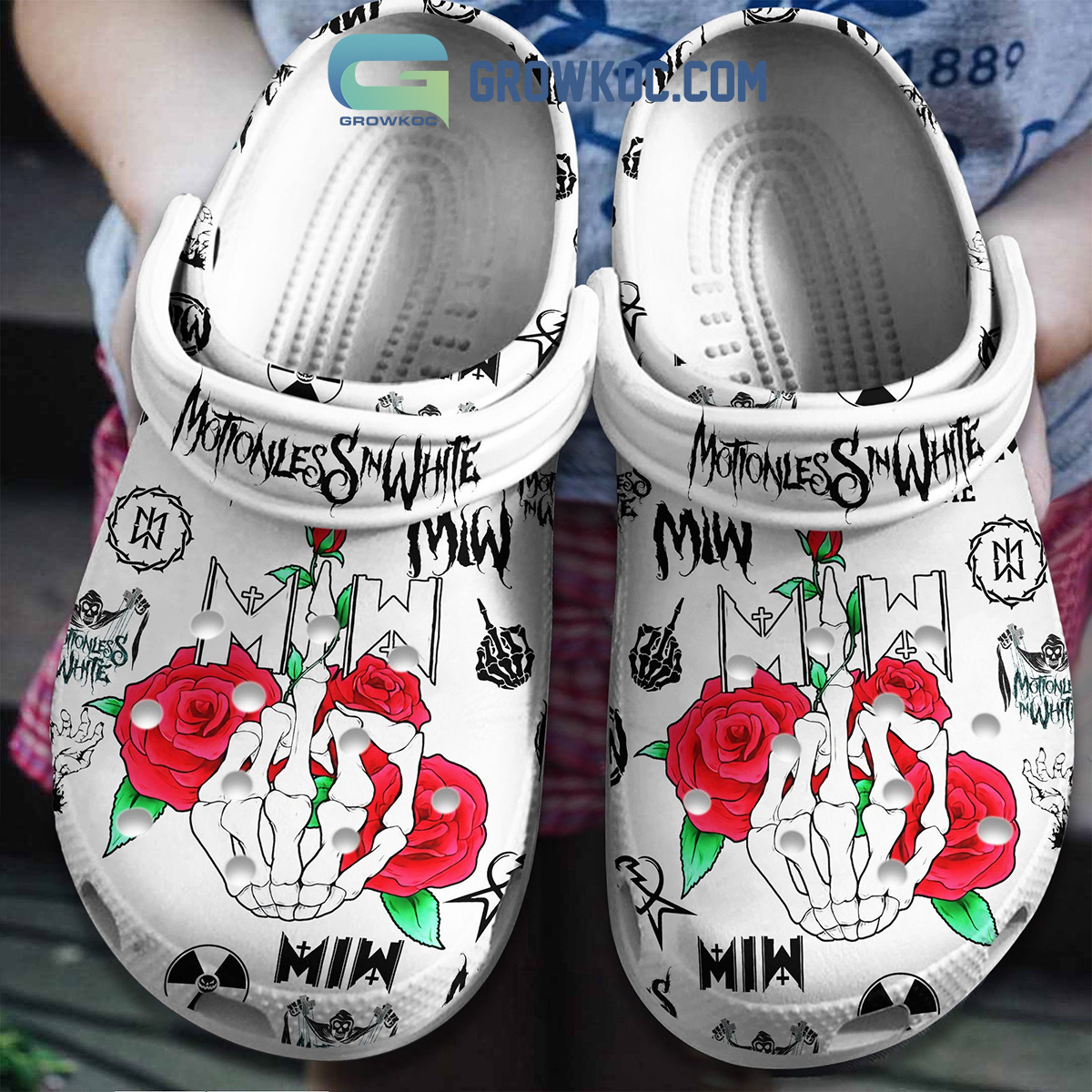 Motionless in White Crocs Clogs White Version