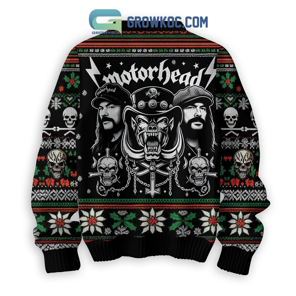 Motorhead Rock Band Merry Christmas Zip Hoodie Sweater - Growkoc