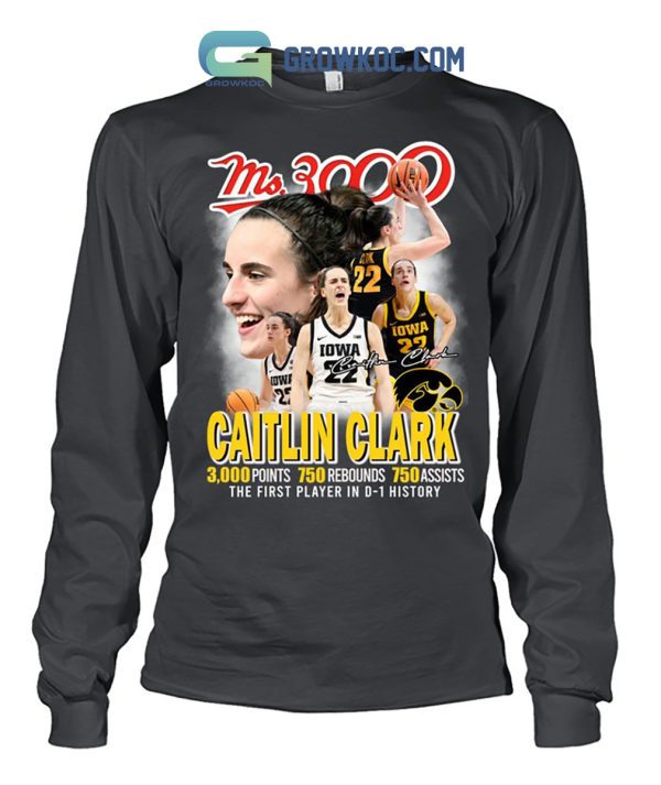 Ms.3000 Caitlin Clark D 1 History T-Shirt