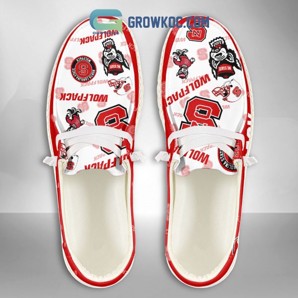 NC State Wolfpack North Carolina State University Supporters Gift Merry Christmas Custom Name Hey Dude Shoes