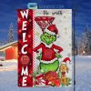 NCAA Nebraska Cornhuskers Grinch Basketball Christmas Welcome Garden Flag Custom Name