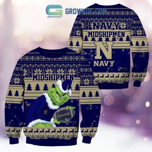 Navy Midshipmen Grinch NCAA Christmas Ugly Sweater