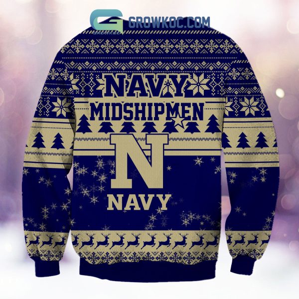 Navy Midshipmen Grinch NCAA Christmas Ugly Sweater