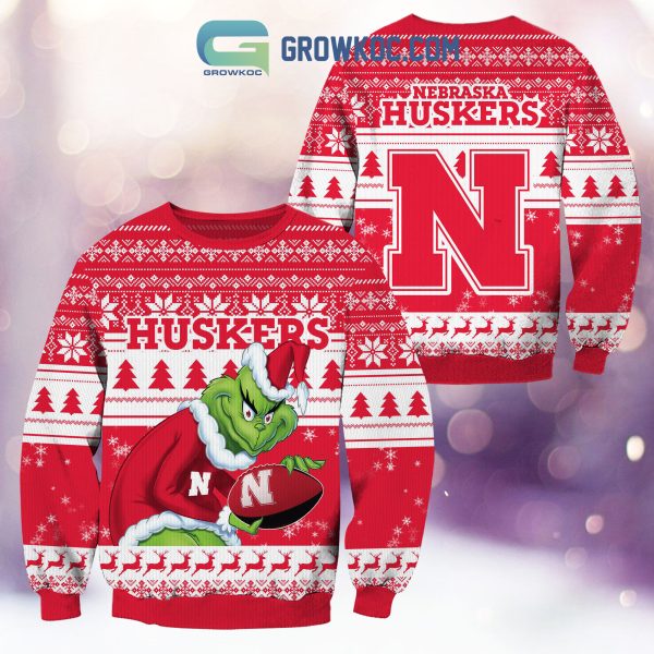 Nebraska Cornhuskers Grinch NCAA Christmas Ugly Sweater