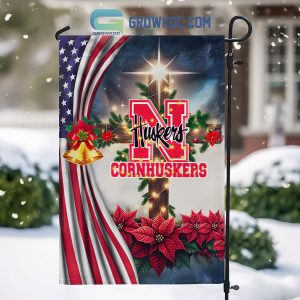 Nebraska Cornhuskers NCAA Jesus Christmas House Garden Flags