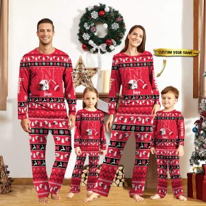 Nebraska Cornhuskers NCAA Team Christmas Personalized Long Sleeve Pajamas Set