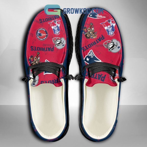 New England Patriots Men Suporter Gift Merry Christmas Custom Name Hey Dude Shoes