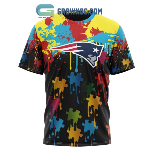 New England Patriots Personalized Autism Awareness Puzzle Painting Hoodie Shirts