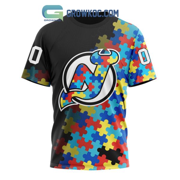 New Jersey Devils Puzzle Design Autism Awareness Personalized Hoodie Shirts