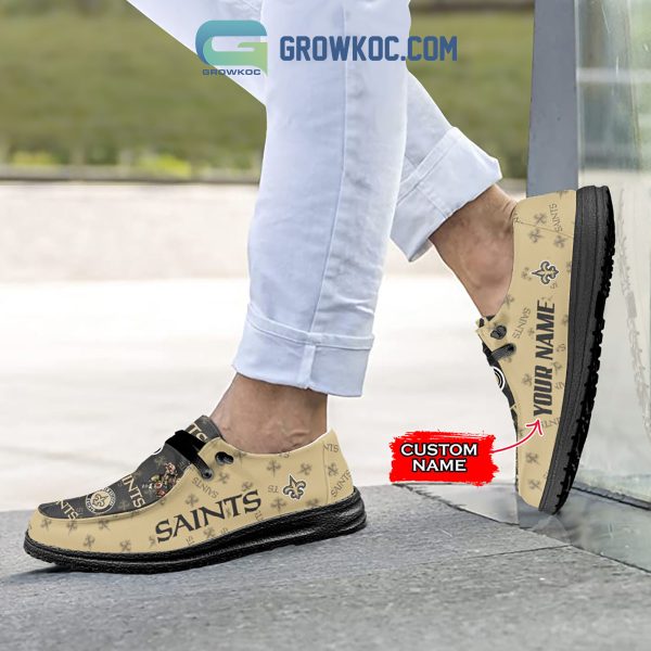New Orleans Saints Men Suporter Gift Merry Christmas Custom Name Hey Dude Shoes