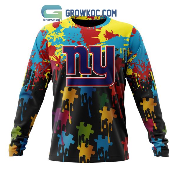 New York Giants Personalized Autism Awareness Puzzle Painting Hoodie Shirts