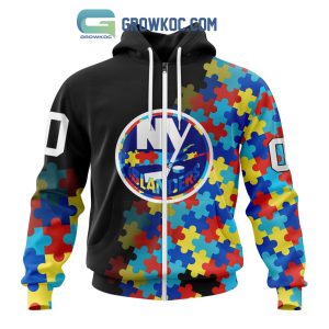 New York Islanders Puzzle Design Autism Awareness Personalized Hoodie Shirts