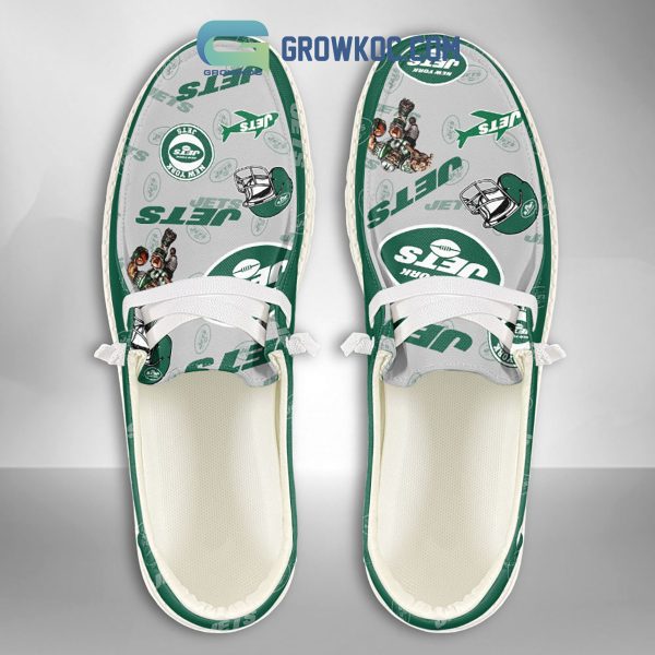 New York Jets Men Suporter Gift Merry Christmas Custom Name Hey Dude Shoes