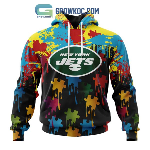 New York Jets Personalized Autism Awareness Puzzle Painting Hoodie Shirts