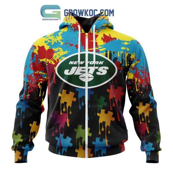 New York Jets Personalized Autism Awareness Puzzle Painting Hoodie Shirts