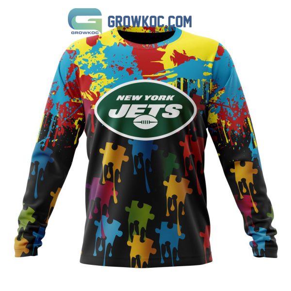 New York Jets Personalized Autism Awareness Puzzle Painting Hoodie Shirts