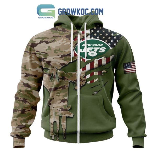 New York Jets Personalized Veterans Camo Hoodie Shirt