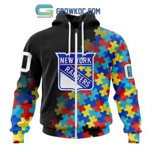 New York Rangers Puzzle Design Autism Awareness Personalized Hoodie Shirts