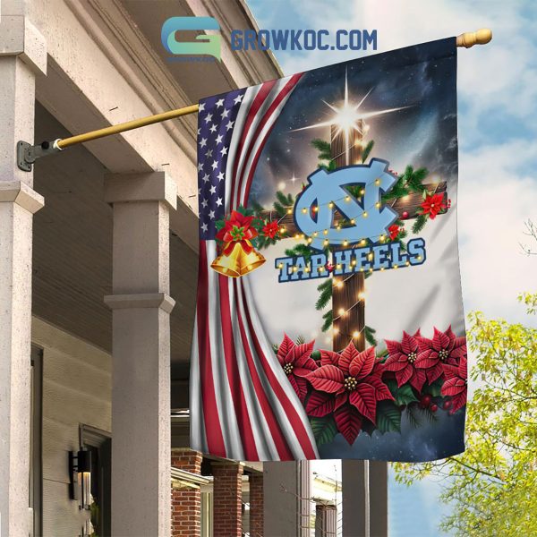 North Carolina Tar Heels NCAA Jesus Christmas House Garden Flags