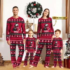 Northern Illinois Huskies NCAA Team Christmas Personalized Long Sleeve Pajamas Set