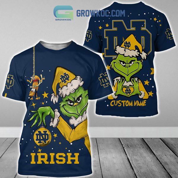 Notre Dame Fighting Irish Grinch Christmas Personalized NCAA Hoodie Shirts