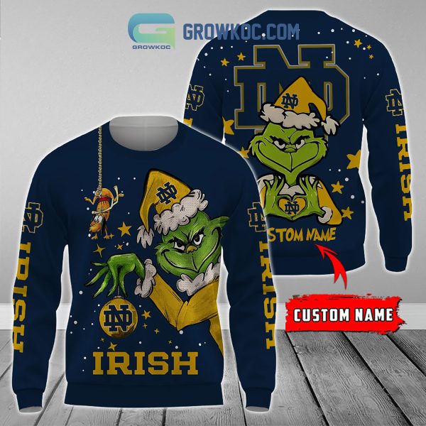 Notre Dame Fighting Irish Grinch Christmas Personalized NCAA Hoodie Shirts