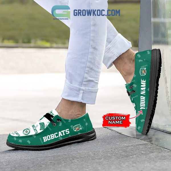 Ohio Bobcats Supporters Gift Merry Christmas Custom Name Hey Dude Shoes