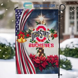 Ohio State Buckeyes NCAA Jesus Christmas House Garden Flags