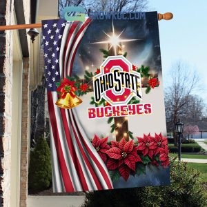Ohio State Buckeyes NCAA Jesus Christmas House Garden Flags
