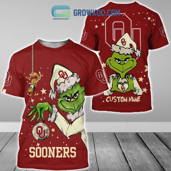 Oklahoma Sooners Grinch Christmas Personalized NCAA Hoodie Shirts