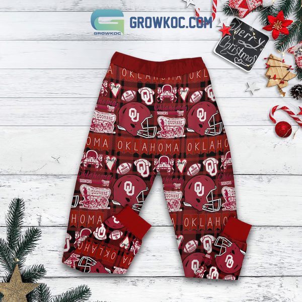 Oklahoma Sooners Grinch Hate Us Christmas Fleece Pajamas Set